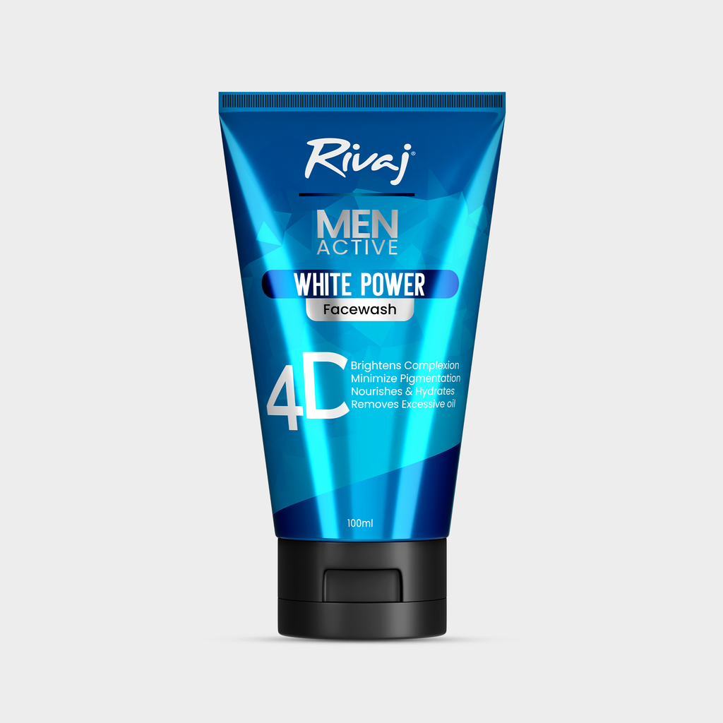 Men Active White Power Face wash (100ml) Rivaj